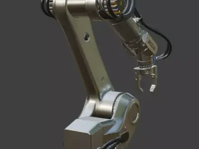 Industrial Robotic Arm PBR 3D Model High Detail 3D model