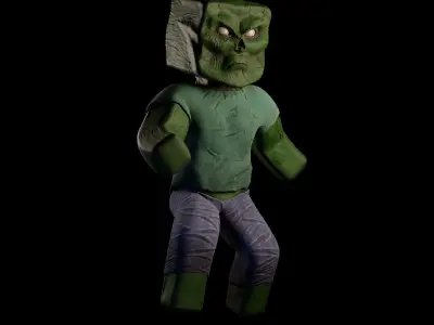 Zombie Minecraft Low-poly 3D model