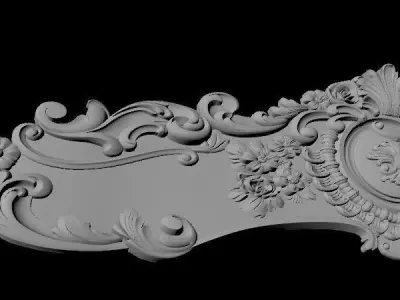 dekor shabby chic ornate crown molding 3D model