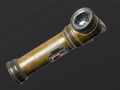 Military Flashlight 1924 Low-poly 3D model