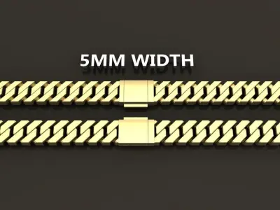 Cuban Chain Link Box Style 5MM WIDTH  3D print model
