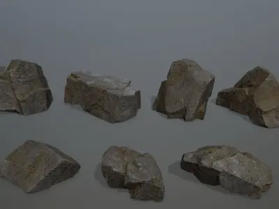 Rock Set 6 piece of Low-poly 3D model