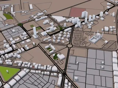 Al Fujairah City UAE Low-poly 3D model