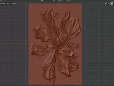 Modern floral Relief Panel Wall Decor Set STL Mural CNC 350 3D model