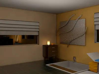 Bathroom floor plan of apartment 3D model