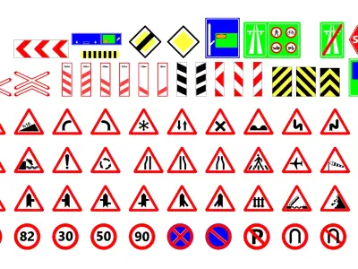 Traffic Signs 3D Model Pack