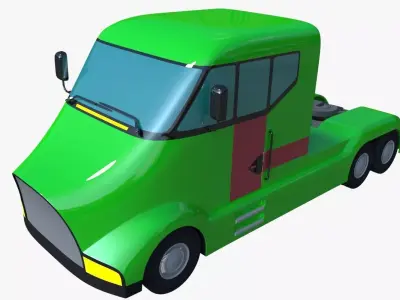 Futuristic semi truck 3D model