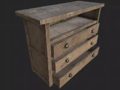 Wood Cabinet 2 PBR Low-poly 3D model purchase