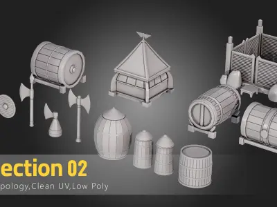 Vikings House Kitbash Low-poly 3D model