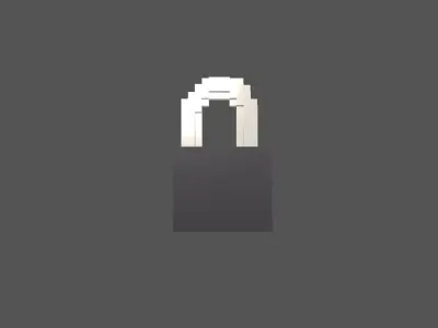 Voxel Lock v1 002 Low-poly 3D model