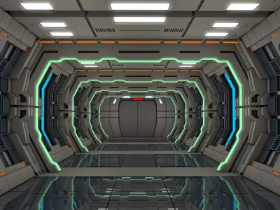 Sci Fi Corridor 3D model 95