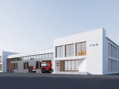 fire station Low-poly 3D model