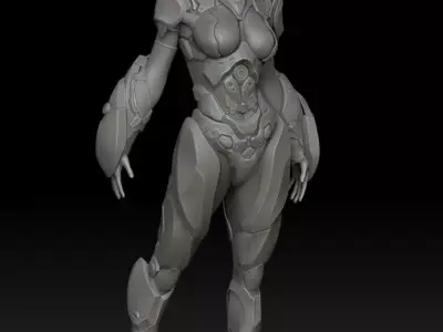 sci fi female soldier 3D model