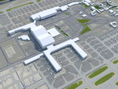 Xi an Xianyang International Airport Low-poly 3D model