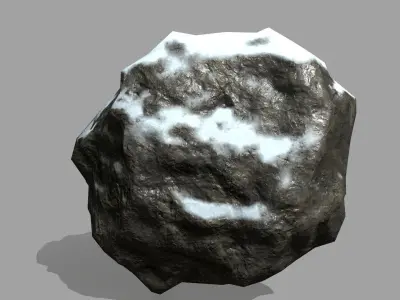 Rock Set with snow Low-poly 3D model