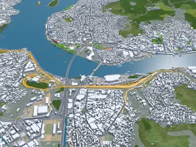Grande Vitoria Brazil 70km Low-poly 3D model