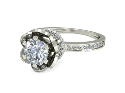Women Wedding Engagement Ring 3D print model 4
