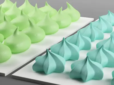 Cake 16 meringues 3D model