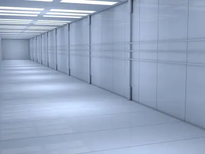 Sci Fi  Corridor Low-poly 3D model