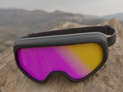 Ride Goggles Low-poly 3D model