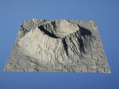 Landscape Environment Volcano Snow 11 Low-poly 3D model