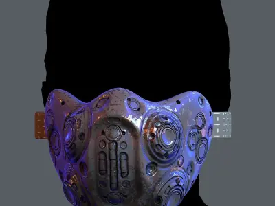 Gas mask helmet 3d model scifi Low-poly Low-poly 3D model 3