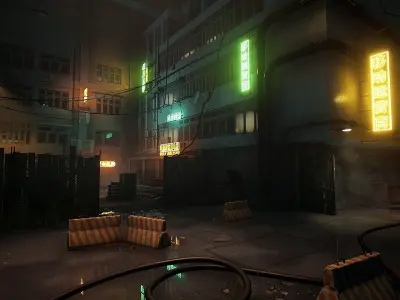 Neon City Low-poly 3D model