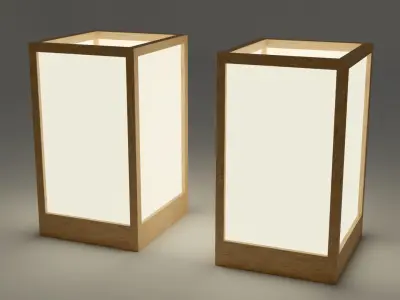 Light Lamp Traditional Asian Style 3D Model Low-poly 3D model