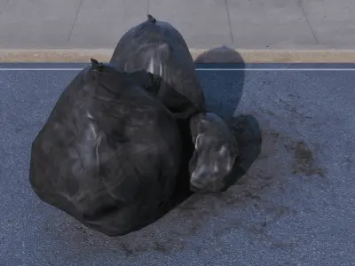 Garbage bags Low-poly 3D model