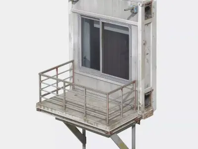 Urban Modular Balcony 3D Model Low-poly 3D model