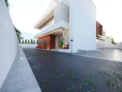 3D MODEL Two-Story Commercial Building on a Main Street Low-poly 3D model