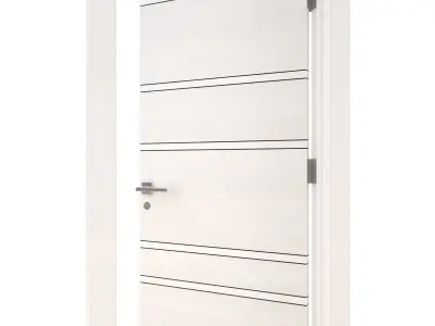 Door-070 wooden door with handle 3D model