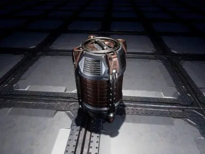 Sci-fi Cargo Container UE4 Low-poly 3D model