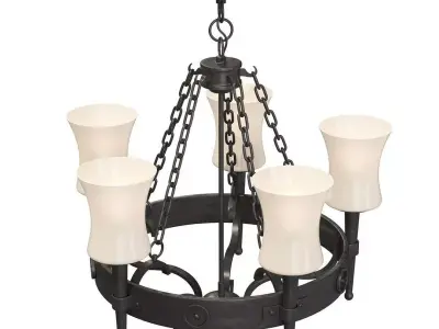 5 Lamp Ceiling Light 3D model