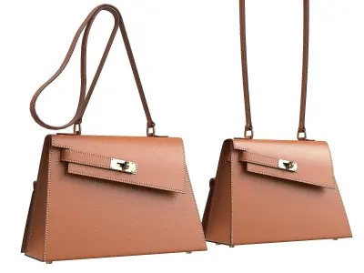 Hermes Kelly Sellier en Desordre Brown Low-poly 3D model