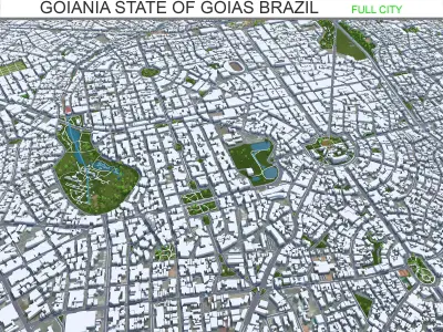 Goiania State of Goias Brazil 50km Low-poly 3D model