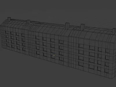 Typical renovated Berlin Buildings from the 1890s LowPoly Free 3D model