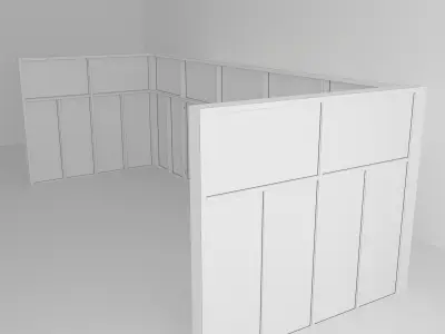 Panoramic windows Door Entrance 3 Low-poly 3D model