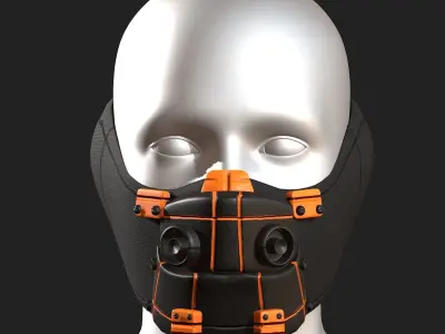 Gas mask respirator scifi futuristic  Low-poly 3D model