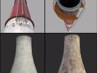 Industrial building - low poly 3D Model Pack