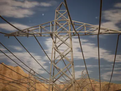 Electrical Substation 34 Assets Low-poly 3D model