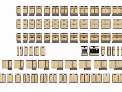 Complete 3D Kitchen Cabinet Pack 3D model