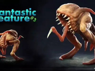 Fantastic Creature 3 Low-poly 3D model