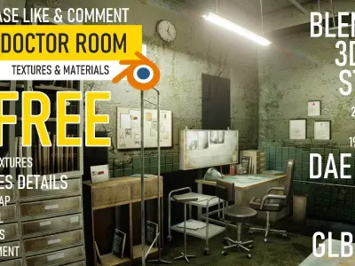 Dr Room Free low-poly 3D model