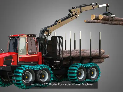 Komatsu Forestry Machines  2 in 1 3D Model Pack