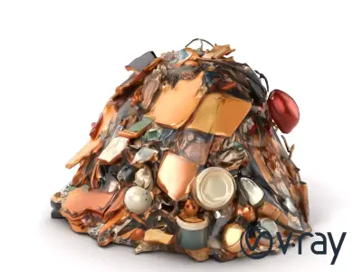 Urban Waste Hill Debris Elements model pack Low-poly 3D model