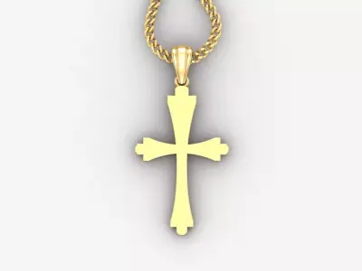 Light Gold 18K Cross Pendant 1CP023 3D print model