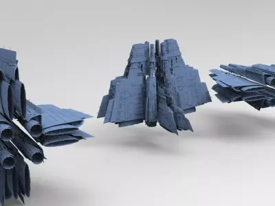 Stargate Egyptian Sci fi Ships 3D model