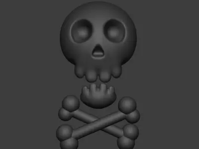Golden skull sculpt 3D model