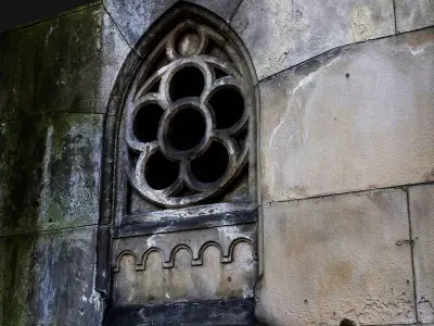 abandoned temple stone wall window detail PBR photogrammetry Low-poly 3D model